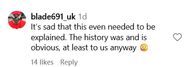 A user expresses sadness (image via @blade691_uk on Instagram)